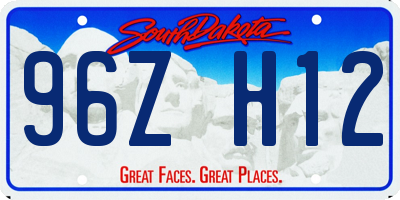 SD license plate 96ZH12