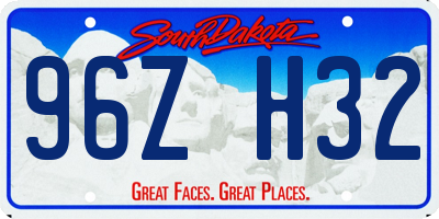 SD license plate 96ZH32