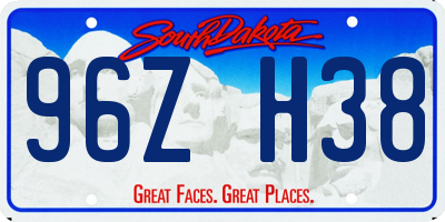 SD license plate 96ZH38