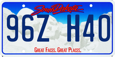 SD license plate 96ZH40