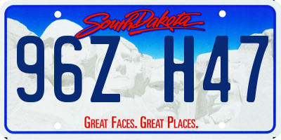 SD license plate 96ZH47