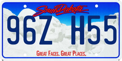 SD license plate 96ZH55