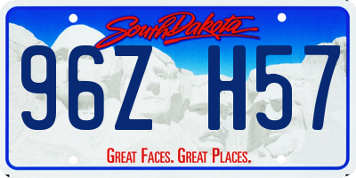 SD license plate 96ZH57