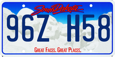 SD license plate 96ZH58