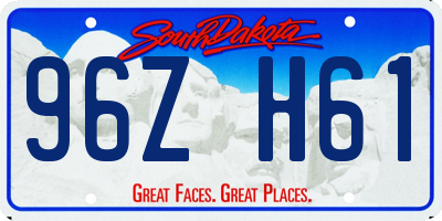 SD license plate 96ZH61