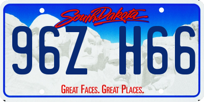 SD license plate 96ZH66