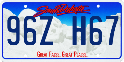 SD license plate 96ZH67