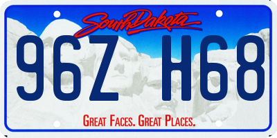 SD license plate 96ZH68