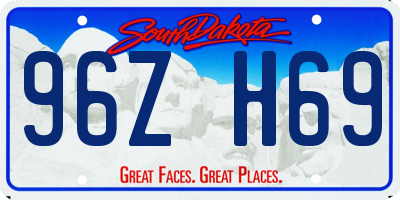 SD license plate 96ZH69