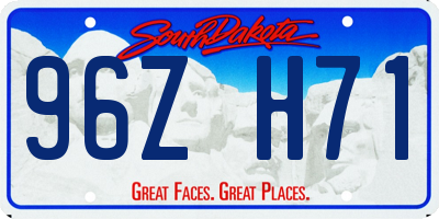 SD license plate 96ZH71