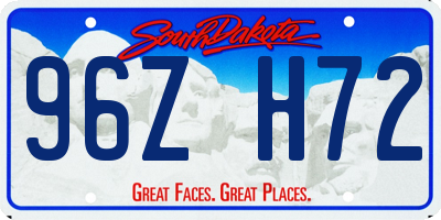SD license plate 96ZH72