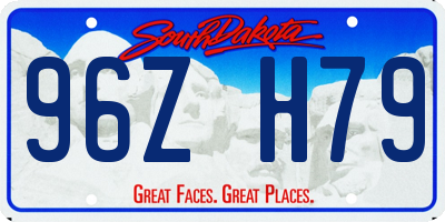 SD license plate 96ZH79