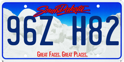 SD license plate 96ZH82