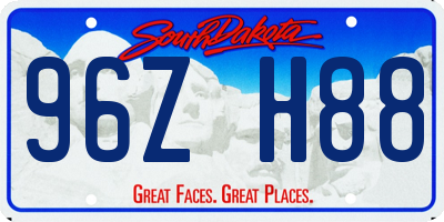 SD license plate 96ZH88