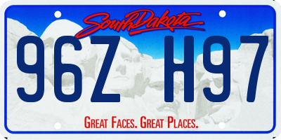 SD license plate 96ZH97