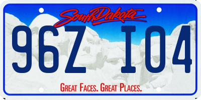 SD license plate 96ZI04