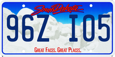SD license plate 96ZI05