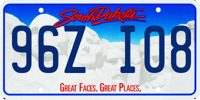 SD license plate 96ZI08