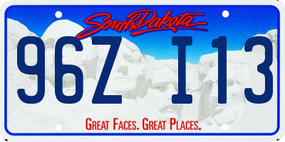 SD license plate 96ZI13