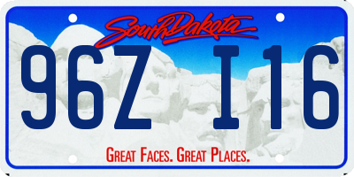 SD license plate 96ZI16