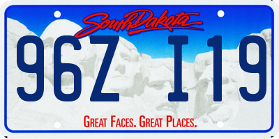 SD license plate 96ZI19