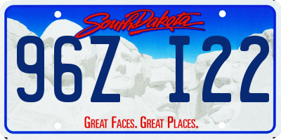 SD license plate 96ZI22