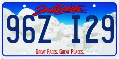 SD license plate 96ZI29