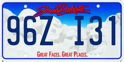 SD license plate 96ZI31