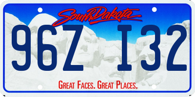 SD license plate 96ZI32