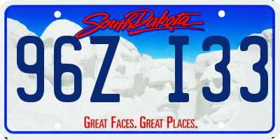 SD license plate 96ZI33