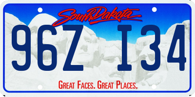 SD license plate 96ZI34