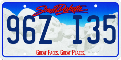 SD license plate 96ZI35