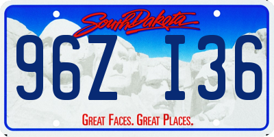 SD license plate 96ZI36