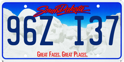 SD license plate 96ZI37