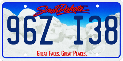SD license plate 96ZI38
