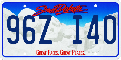 SD license plate 96ZI40