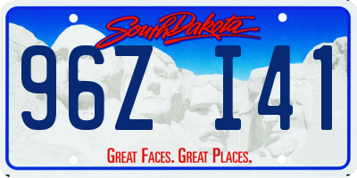 SD license plate 96ZI41