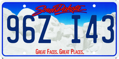 SD license plate 96ZI43