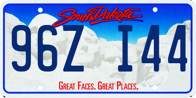 SD license plate 96ZI44