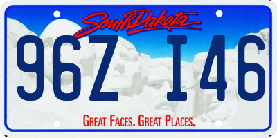 SD license plate 96ZI46