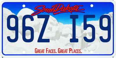 SD license plate 96ZI59