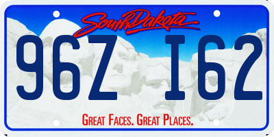 SD license plate 96ZI62