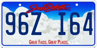 SD license plate 96ZI64