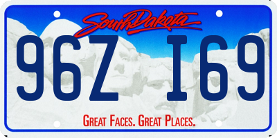 SD license plate 96ZI69