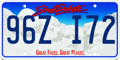 SD license plate 96ZI72