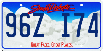 SD license plate 96ZI74