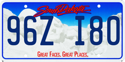 SD license plate 96ZI80