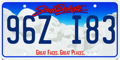 SD license plate 96ZI83