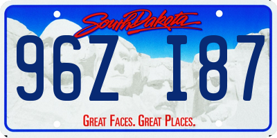 SD license plate 96ZI87