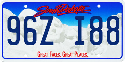 SD license plate 96ZI88